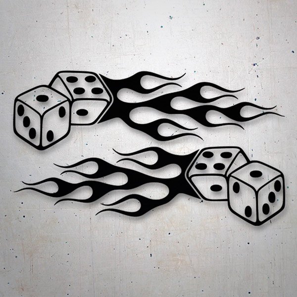 Car & Motorbike Stickers: Flaming Dice