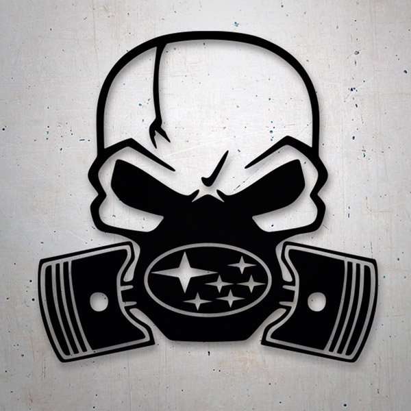 Subaru Piston Skull Decal 1/3