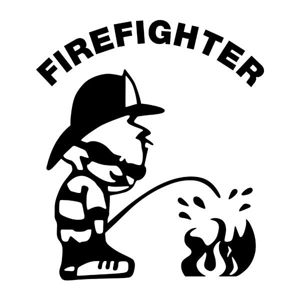 Car & Motorbike Stickers: Firefighter Putting Out Fire