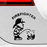 Car & Motorbike Stickers: Firefighter Putting Out Fire 2