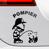 Car & Motorbike Stickers: Firefighter Putting Out Fire in French 2