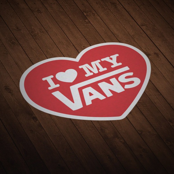 Car & Motorbike Stickers: I Love My Vans Heart Decal - Red