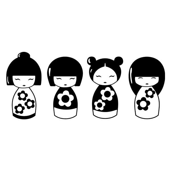 Car & Motorbike Stickers: Japanese Kokeshi Dolls