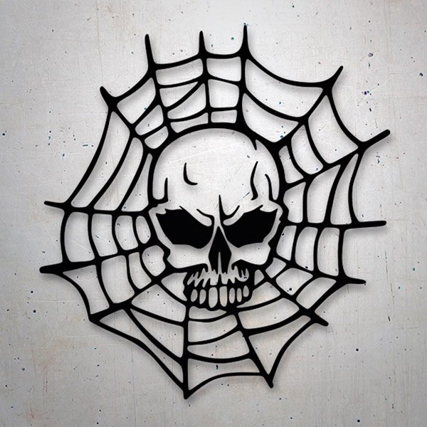 Car & Motorbike Stickers: Skull and Spiderweb Dise&ntilde;o Vinilo Decorativo