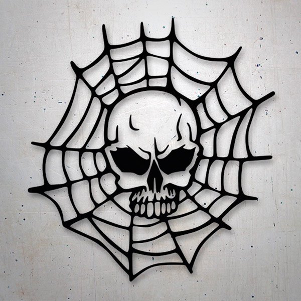 Car & Motorbike Stickers: Skull and Spiderweb