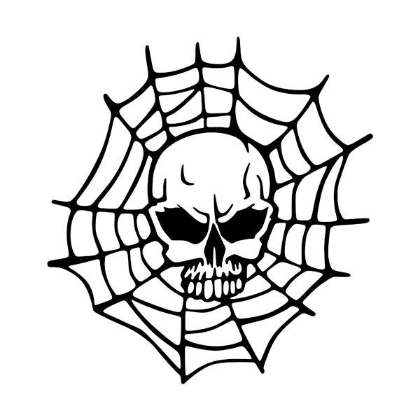 Car & Motorbike Stickers: Skull and Spiderweb Dise&ntilde;o Vinilo Decorativo