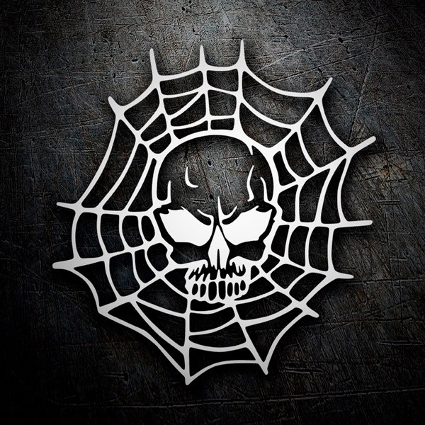 Car & Motorbike Stickers: Skull and Spiderweb Dise&ntilde;o Vinilo Decorativo