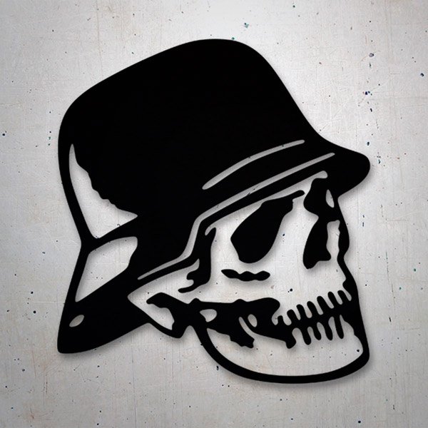 Car & Motorbike Stickers: Skull with Helmet Rock Style