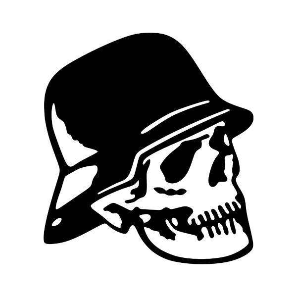 Car & Motorbike Stickers: Skull with Helmet Rock Style