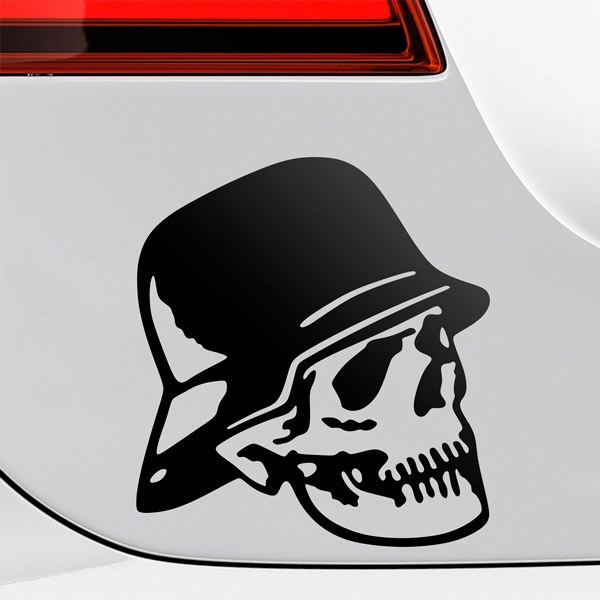Car & Motorbike Stickers: Skull and Helmet Dise&ntilde;o Vinilo Decorativo