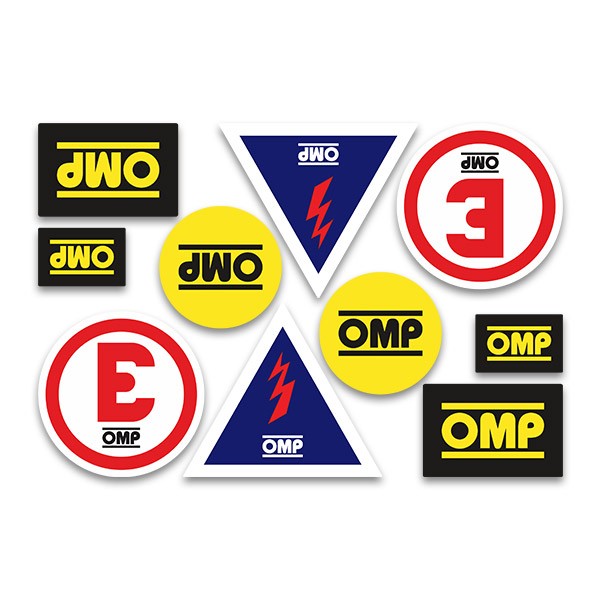 Car & Motorbike Stickers: Set 10X OMP Rally