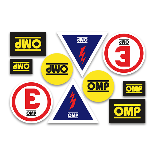 Car & Motorbike Stickers: Set 10X OMP Rally