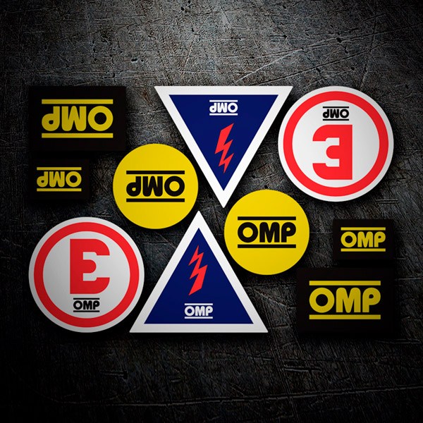 Car & Motorbike Stickers: Set 10X OMP Rally