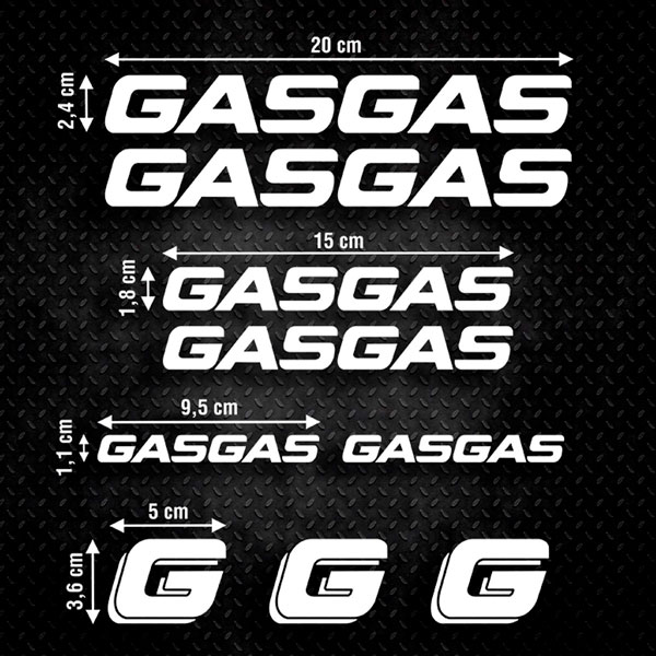 Car & Motorbike Stickers: Set 9X GasGas