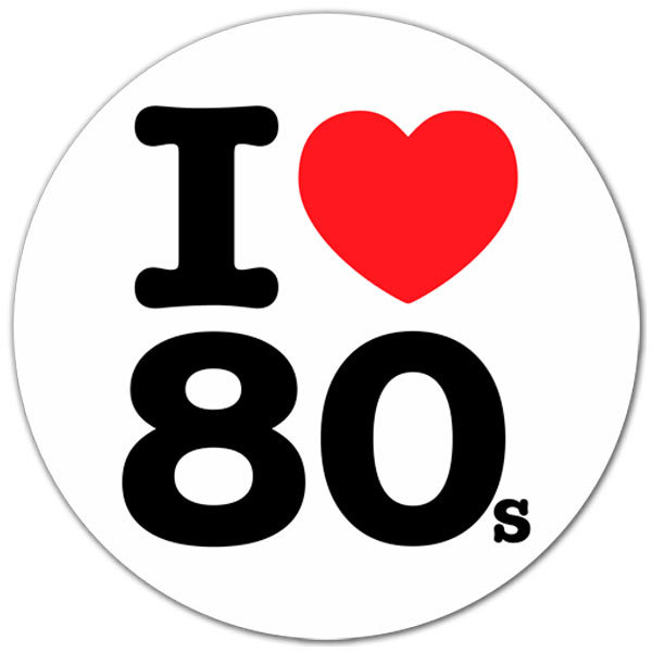 Car & Motorbike Stickers: I love 80s