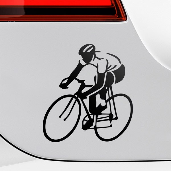 Car & Motorbike Stickers: Cyclist in Race