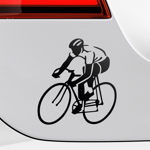 Car & Motorbike Stickers: Cyclist in Race