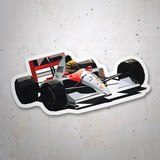 Car & Motorbike Stickers: Ayrton Senna in Minimalist Racing Car 3