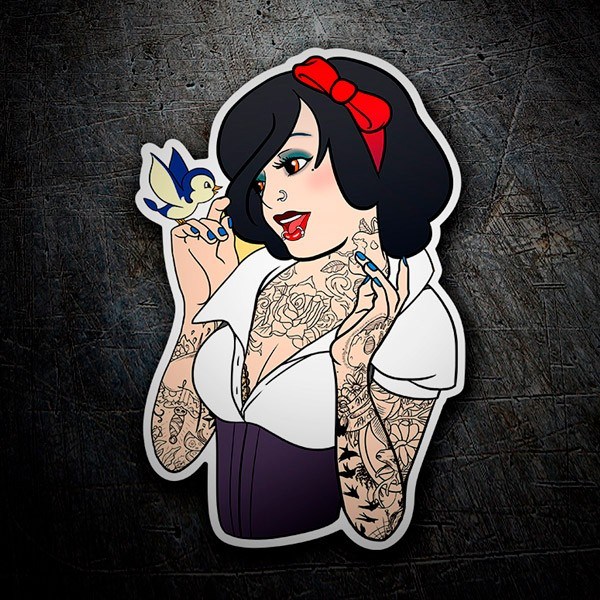 Car & Motorbike Stickers: Snow White Pin-up Tattoo