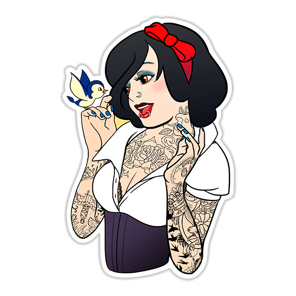 Car & Motorbike Stickers: Snow White Pin-up Tattoo