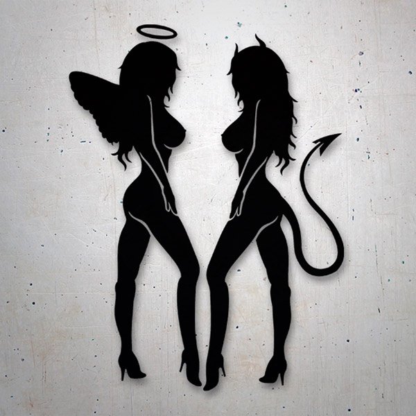 Car & Motorbike Stickers: Sexy Angel and Devil