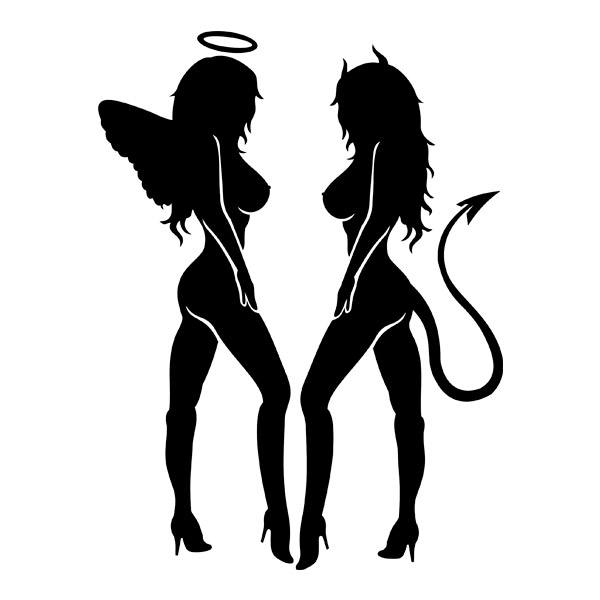 Car & Motorbike Stickers: Sexy Angel and Devil