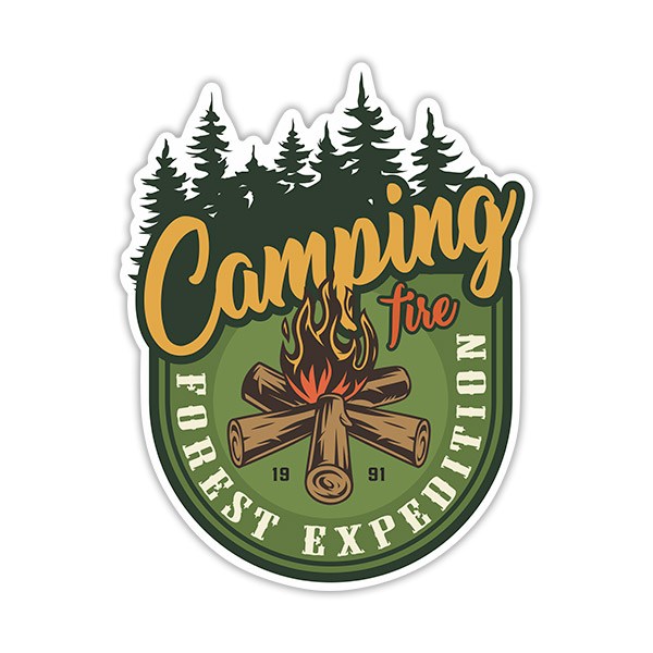 Car & Motorbike Stickers: Camping Forest Expedition
