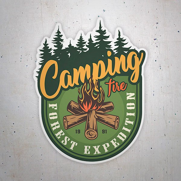 Car & Motorbike Stickers: Camping Forest Expedition