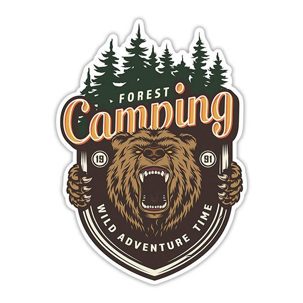 Car & Motorbike Stickers: Camping Forest Wild Adventure Time