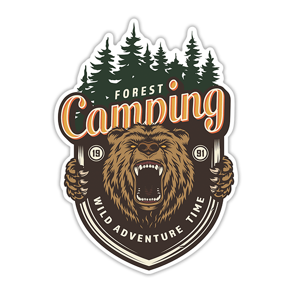Car & Motorbike Stickers: Camping Forest Wild Adventure Time