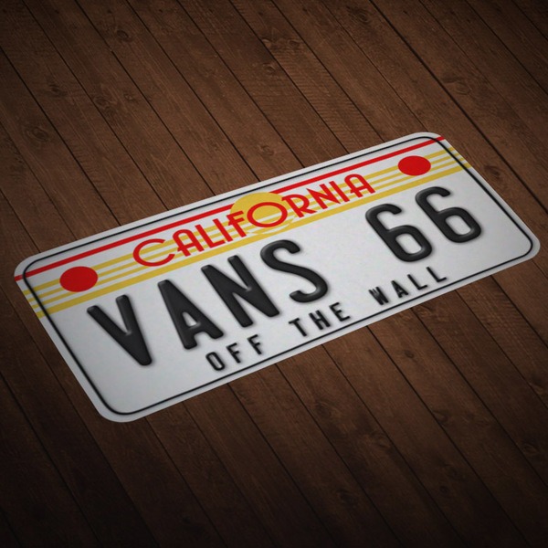 Car & Motorbike Stickers: Vans 66 California License Plate