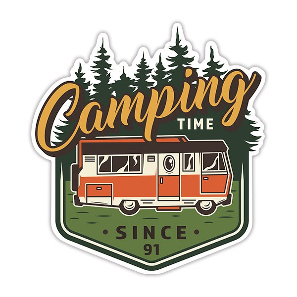 Car & Motorbike Stickers: Camping Time Since 91