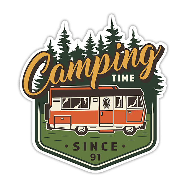 Car & Motorbike Stickers: Camping Time Since 91