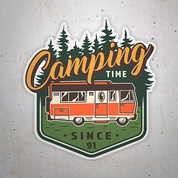 Car & Motorbike Stickers: Camping Time Since 91