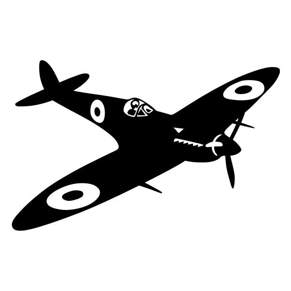 Car & Motorbike Stickers: Retro Warplane Spitfire