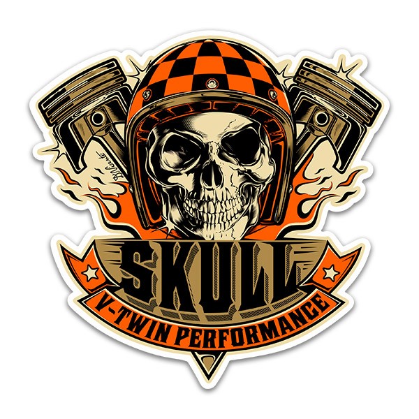 Car & Motorbike Stickers: Skull Motor Dise&ntilde;o Vinilo Decorativo