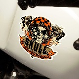 Car & Motorbike Stickers: Biker Skull with Pistons and Flames 5