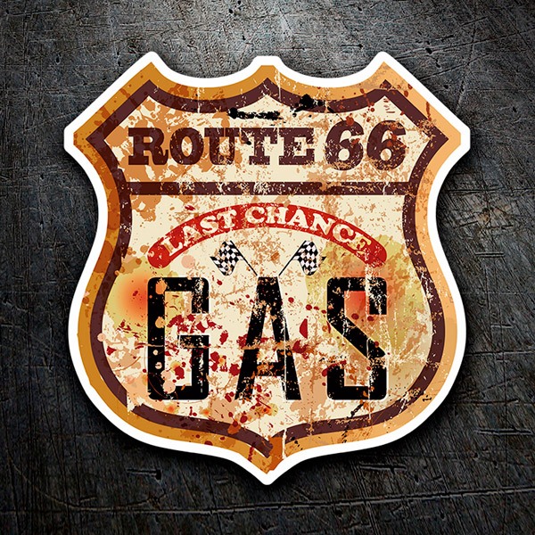 Car & Motorbike Stickers: Route 66 Gas 1