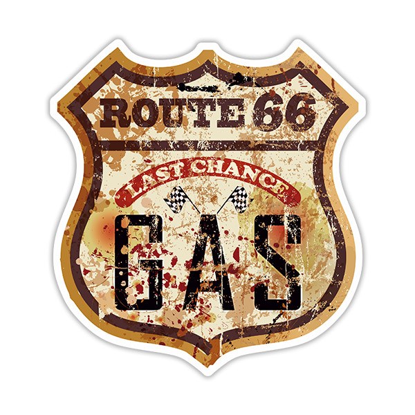 Car & Motorbike Stickers: Route 66 Gas