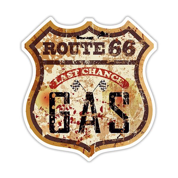Car & Motorbike Stickers: Route 66 Gas 0