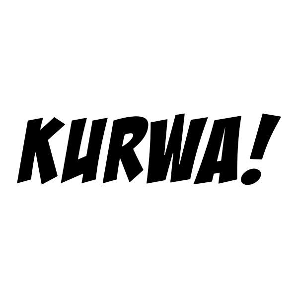 Car & Motorbike Stickers: Sticker with the text Kurwa in a fun style