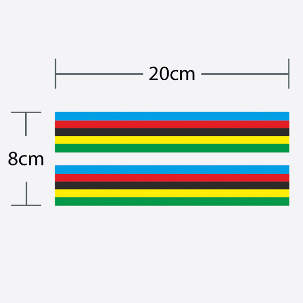 Car & Motorbike Stickers: Horizontal Stripes in Colors for Bike
