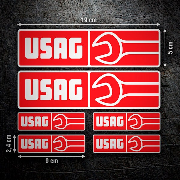 Car & Motorbike Stickers: Set 6X Usag