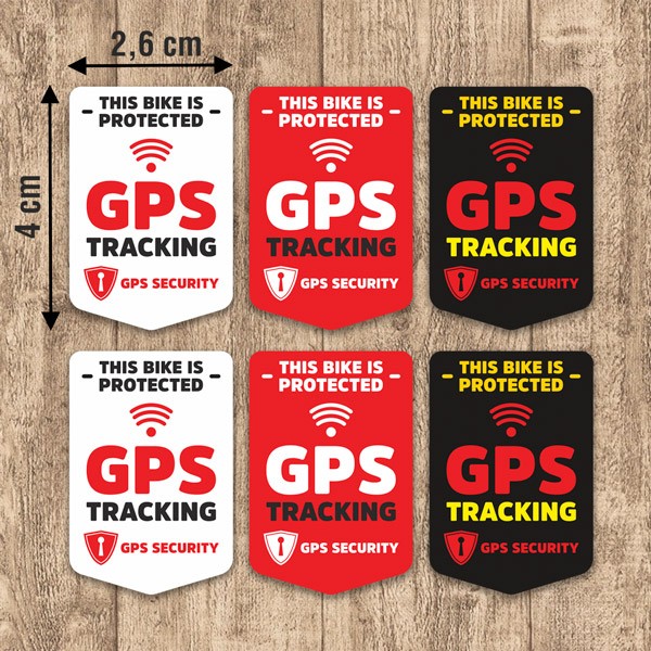 Car & Motorbike Stickers: Set 6X GPS Security for Bike