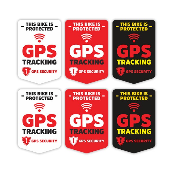Car & Motorbike Stickers: Set 6X GPS Security for Bike