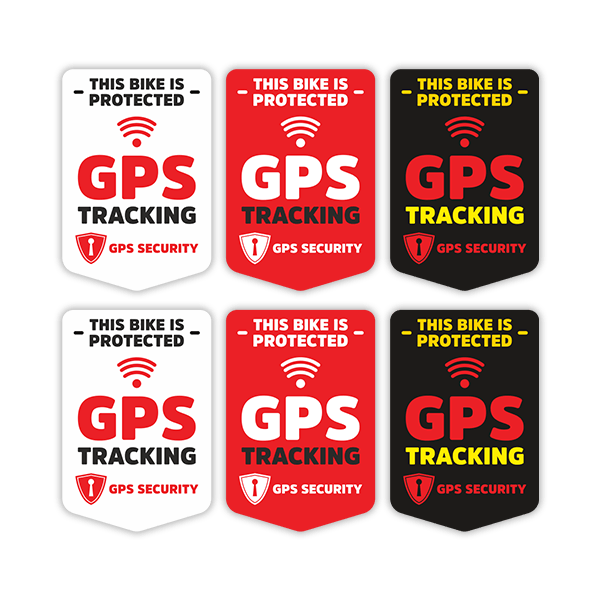 Car & Motorbike Stickers: Set 6X Bicycle MTB GPS security