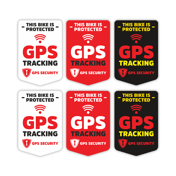 Car & Motorbike Stickers: Set 6X GPS Security for Bike