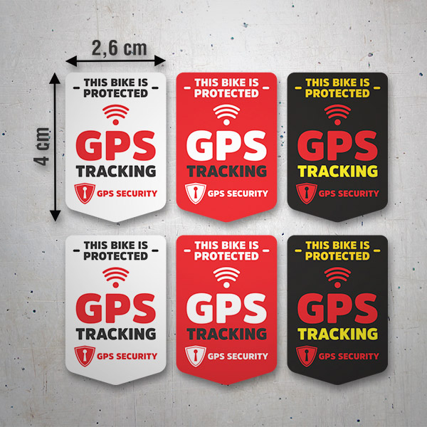 Car & Motorbike Stickers: Set 6X GPS Security for Bike