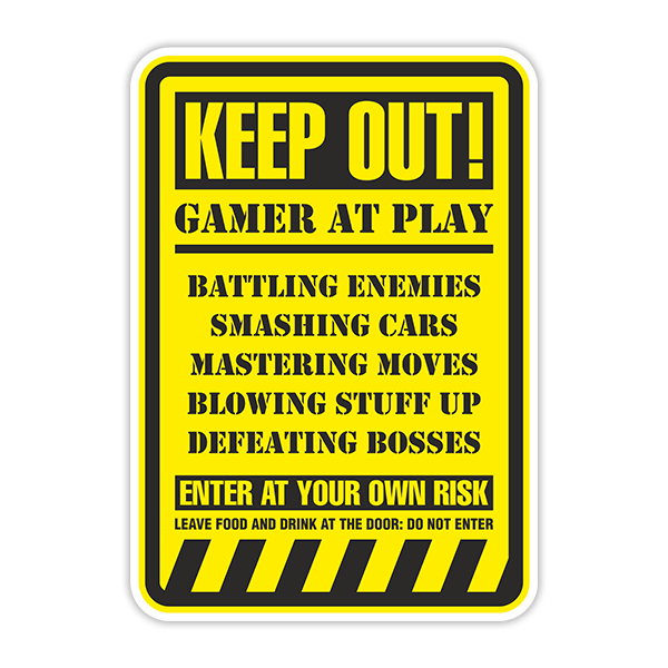 Car & Motorbike Stickers: Keep Out! Gamer at Play II 0