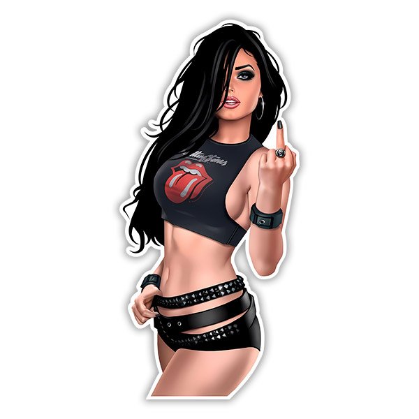 Car & Motorbike Stickers: Pin Up Rock Girl